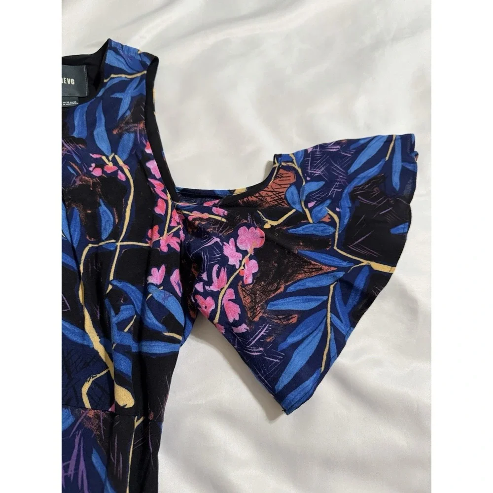 Anthropologie Maeve Women's Dress Elia Flutter Sleeve Size 6 Colorful‎ Floral